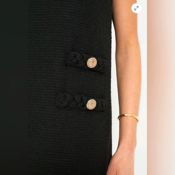 Tuckernuck | Black Tweed Sleeveless Jackie Shift Dress New w/ Tags ~ XL - Picture 8 of 15